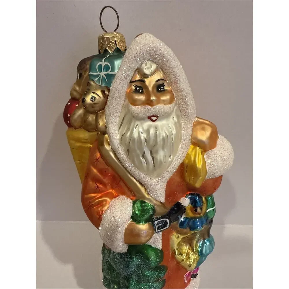 1996 Christopher Radko LG LONDONBERRY Red‎ Glass Tree Christmas Ornament 7.5